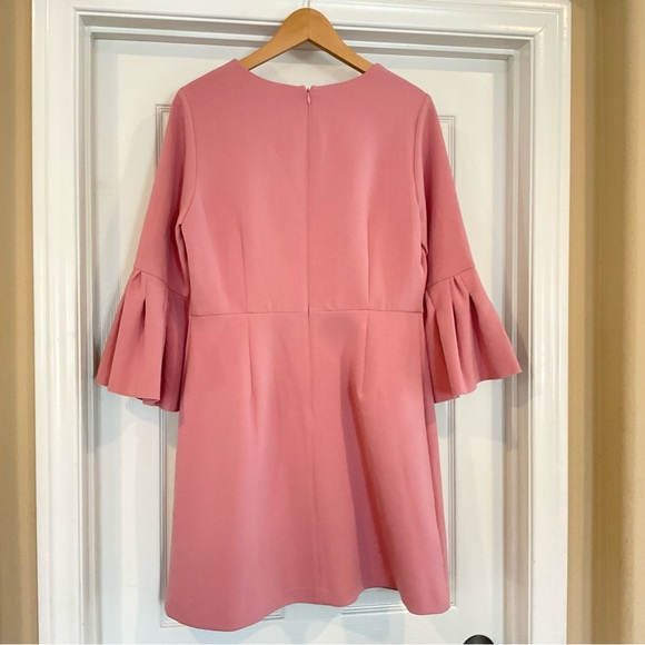 NWT Ann Taylor Women’s 12 Petite Long Bell Sleeve Flare Dress Pink Sea Shell - Picture 5 of 16